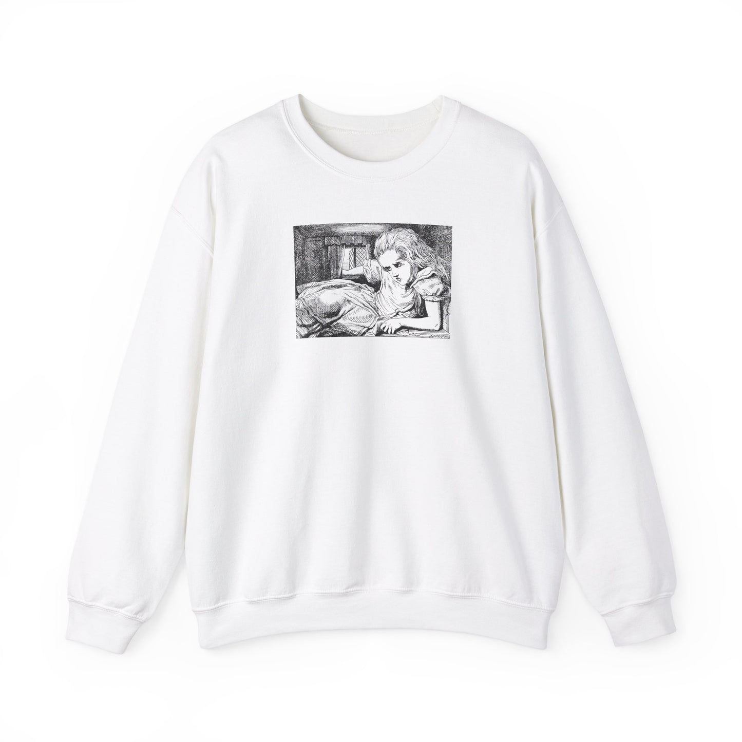 Alice Stuck in the White Rabbit's House, Alice in Wonderland Crewneck Sweatshirt