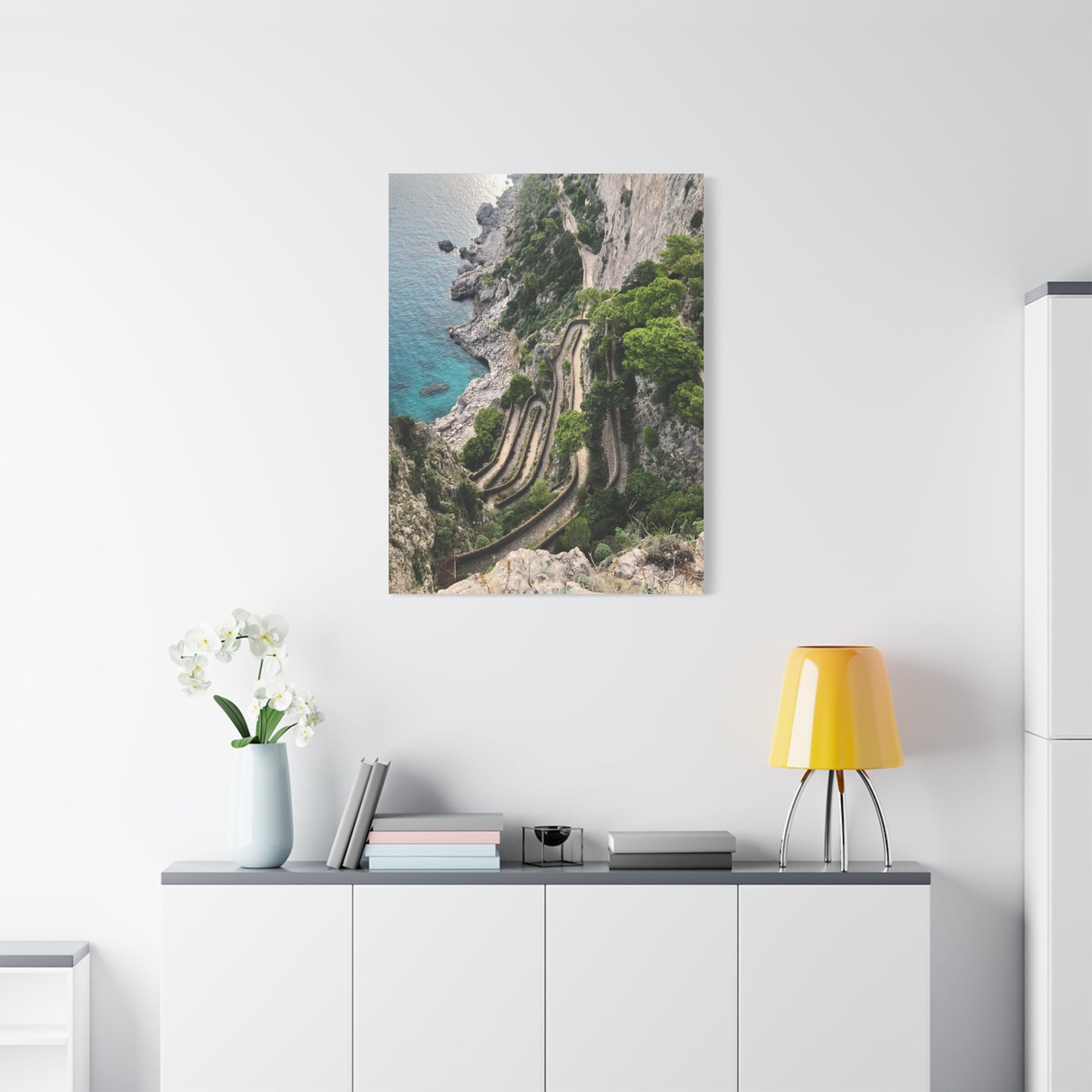 Via Krupp Pathway Capri, Italy Matte Canvas Print