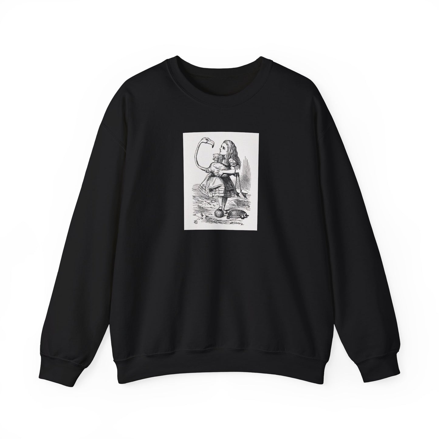 Alice and the Flamingo Sweatshirt, Alice in Wonderland Crewneck Sweatshirt