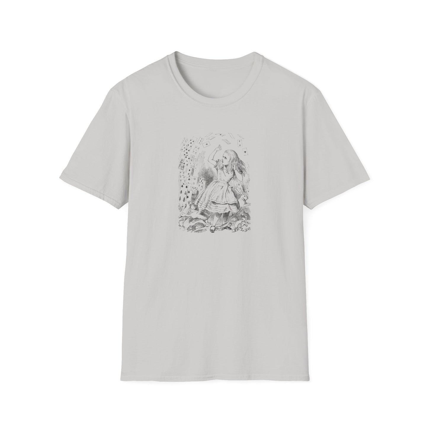 Alice and the Falling Cards, Alice in Wonderland Crewneck T-Shirt