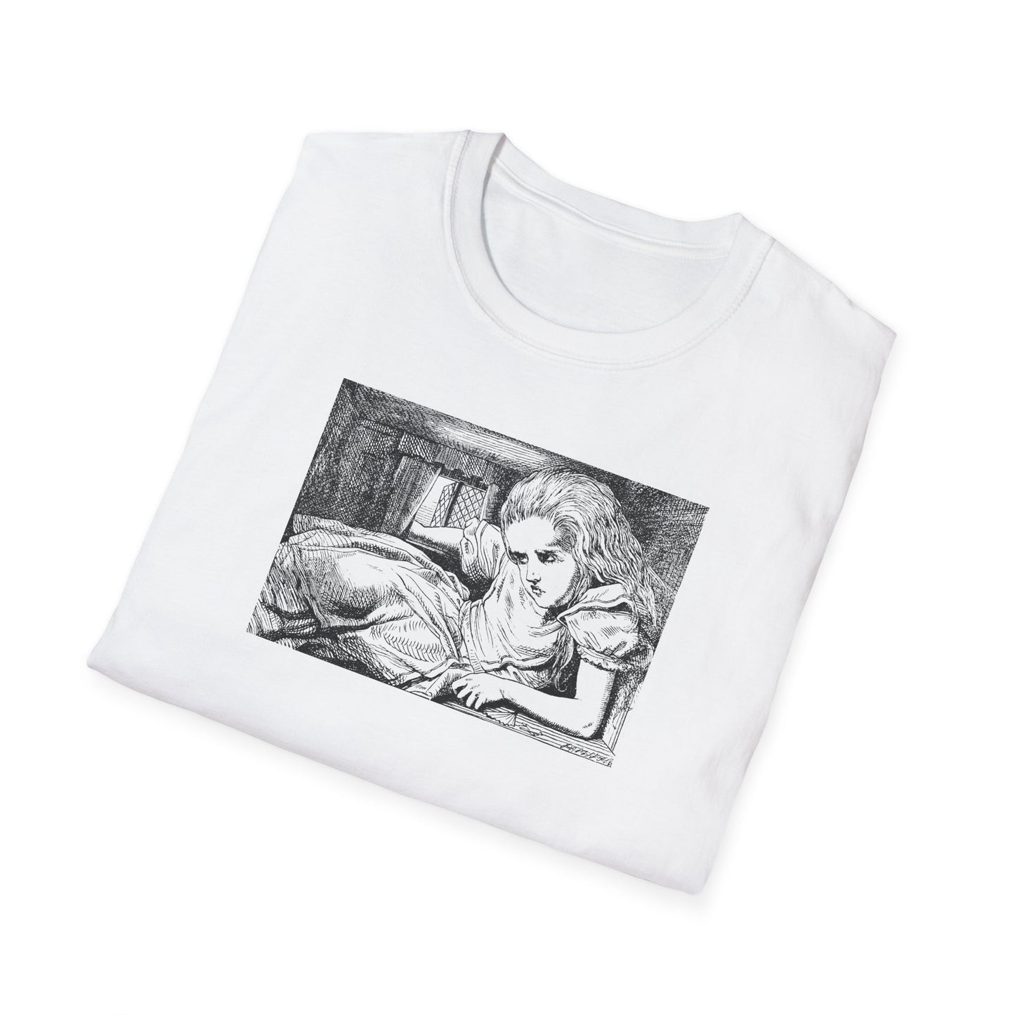 Alice Stuck in the White Rabbit's House, Alice in Wonderland Crewneck T-Shirt