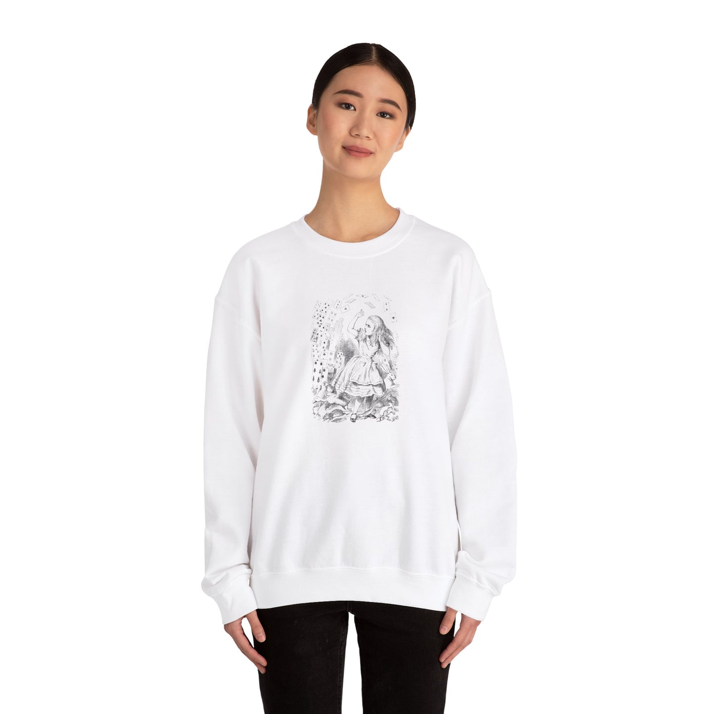 Alice and the Falling Cards, Alice in Wonderland Crewneck Sweatshirt