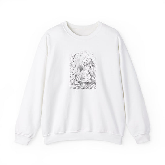 Alice and the Falling Cards, Alice in Wonderland Crewneck Sweatshirt