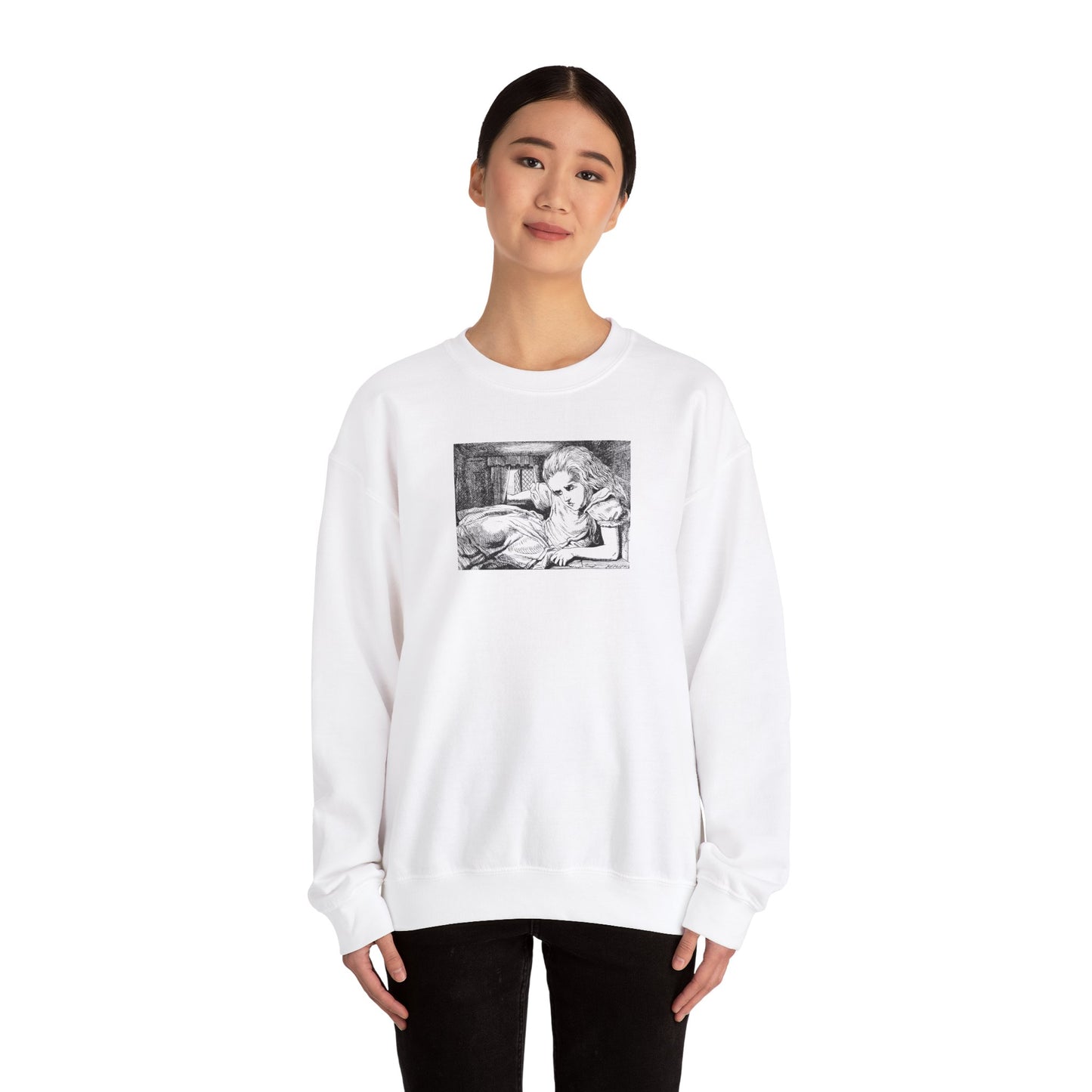 Alice Stuck in the White Rabbit's House, Alice in Wonderland Crewneck Sweatshirt