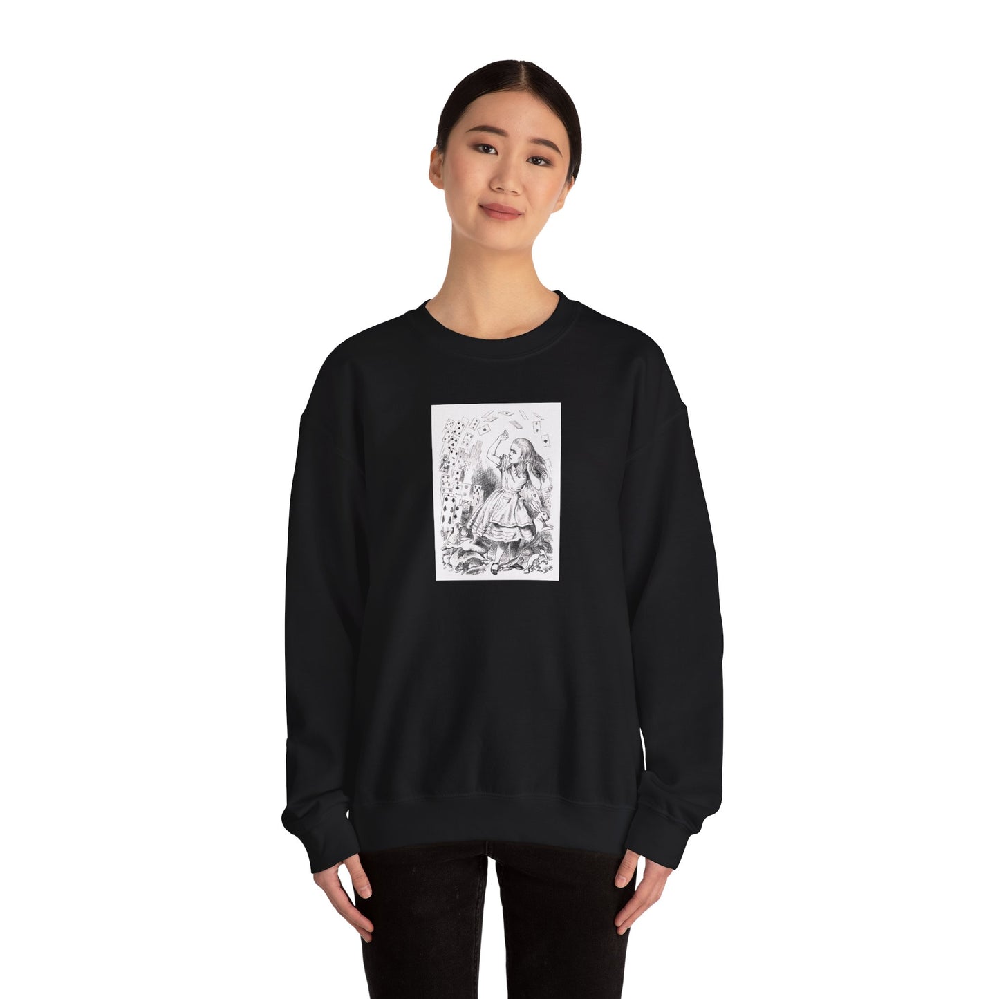 Alice and the Falling Cards, Alice in Wonderland Crewneck Sweatshirt