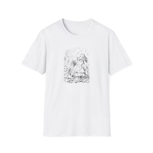 Alice and the Falling Cards, Alice in Wonderland Crewneck T-Shirt