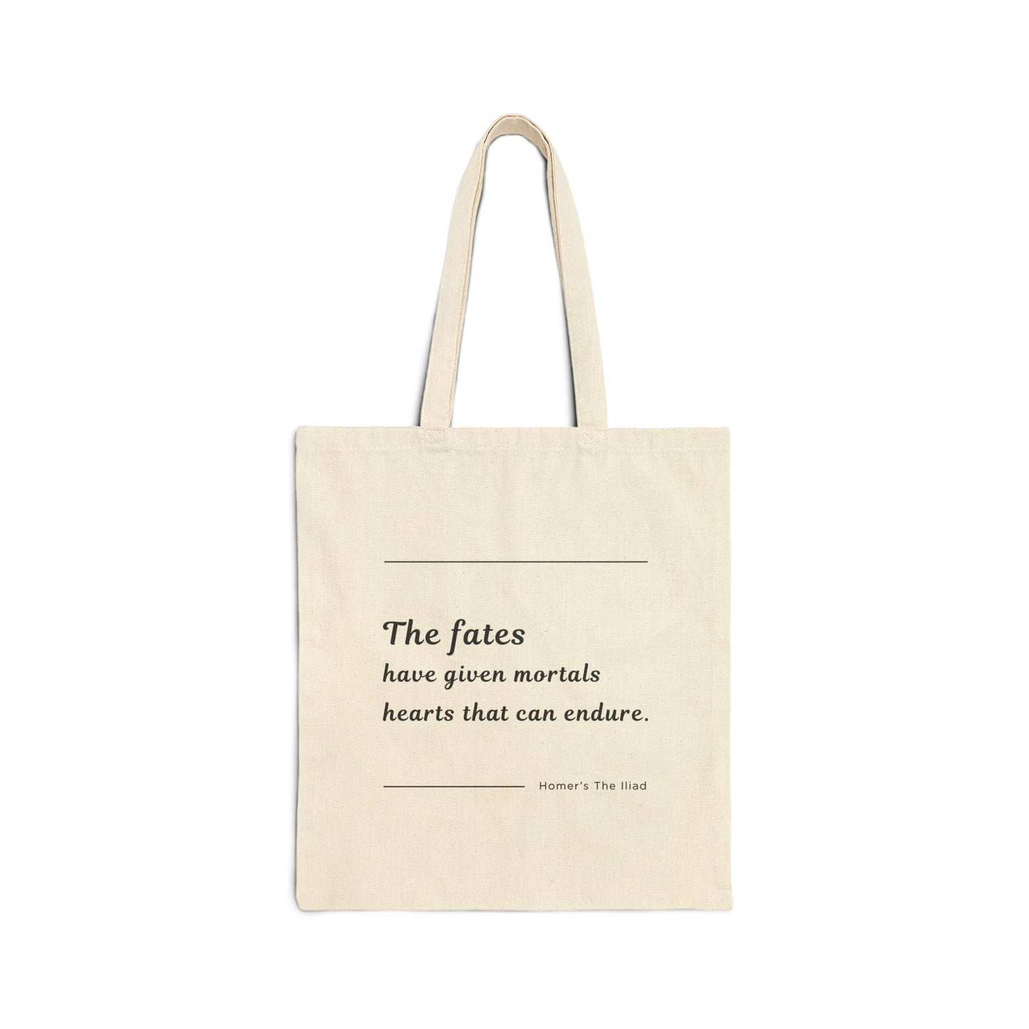 The Illiad: Hearts That Endure Quote Canvas Tote Bag