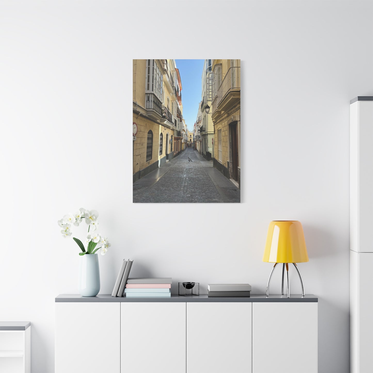 Cádiz Alleyway in Andalusia, Spain Matte Canvas Print