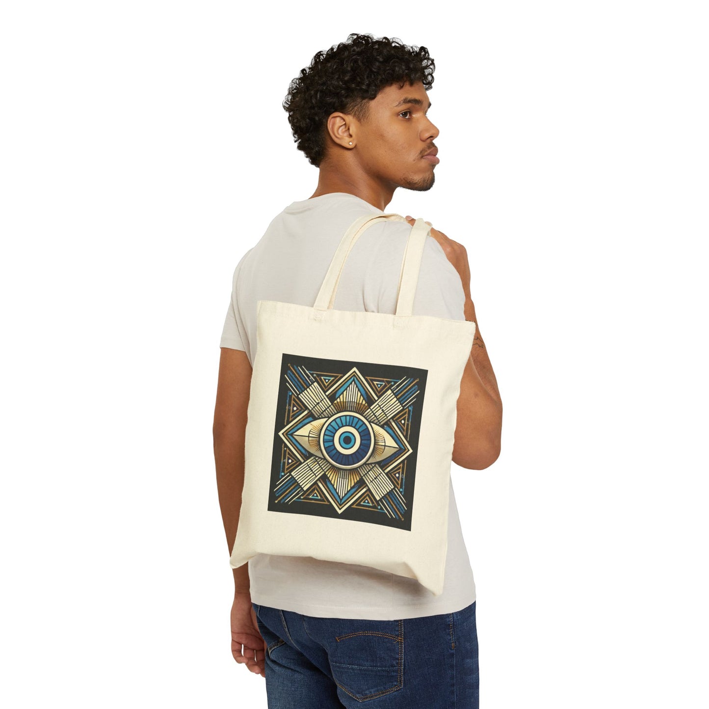 Mystic Nazar Evil Eye Canvas Tote Bag