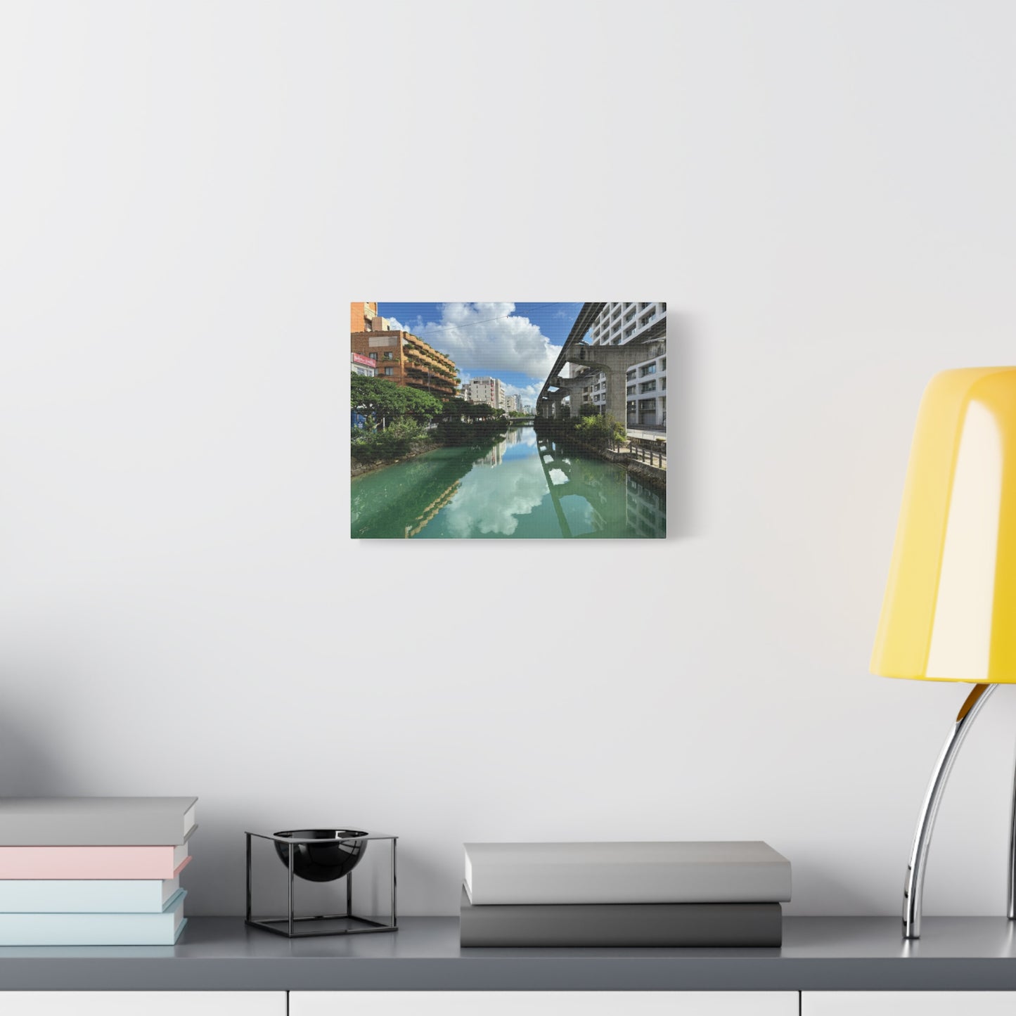 Urban Canal in Naha, Okinawa Matte Canvas Print