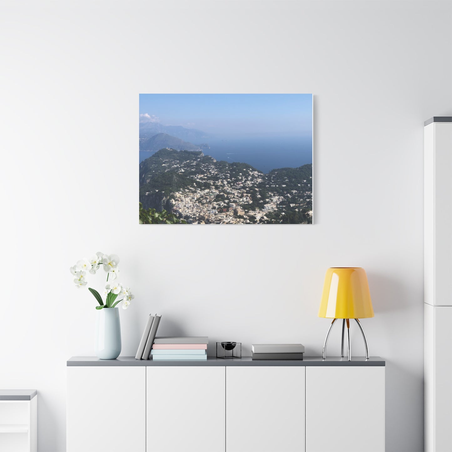 Panoramic View of Capri, Italy, Matte Canvas Print