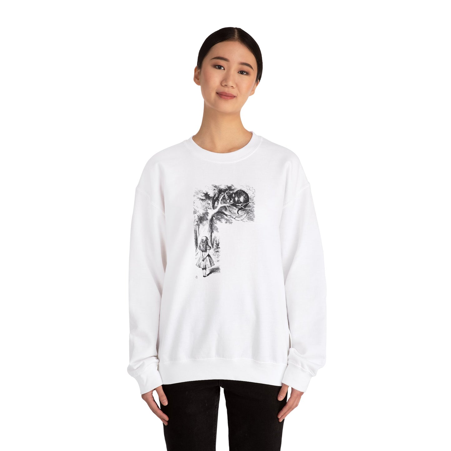 Alice and the Cheshire Cat, Alice in Wonderland Crewneck Sweatshirt