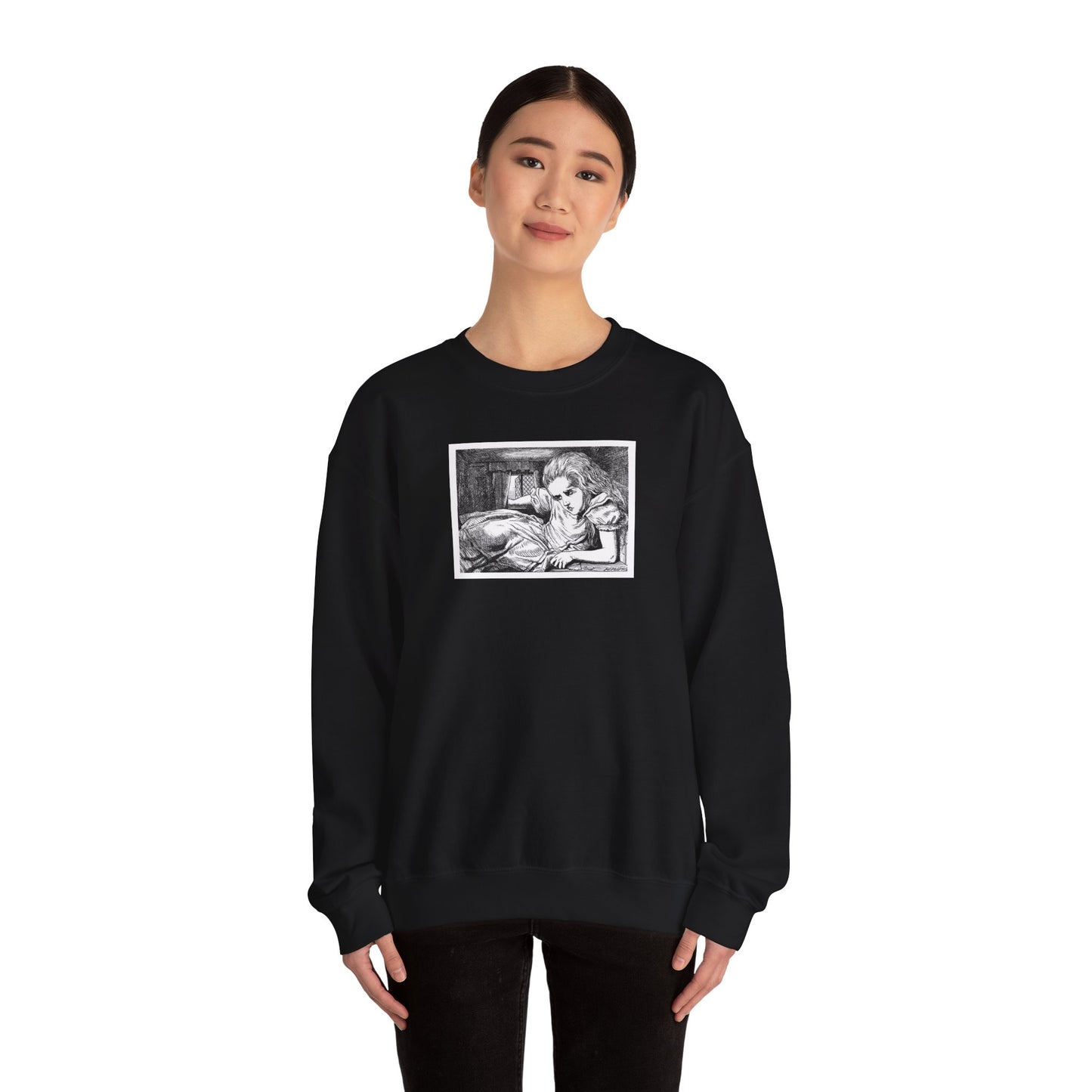 Alice Stuck in the White Rabbit's House, Alice in Wonderland Crewneck Sweatshirt