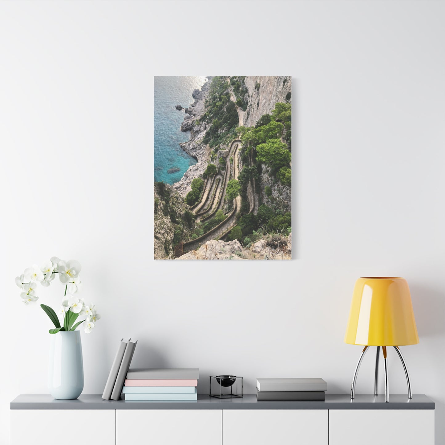 Via Krupp Pathway Capri, Italy Matte Canvas Print