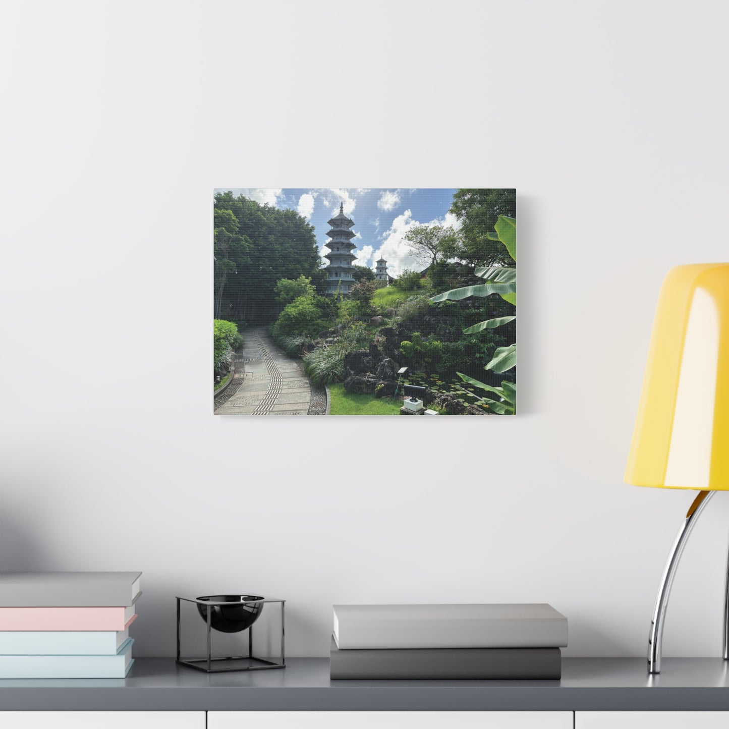 Pagoda in Fukushuen Garden in Okinawa, Japan Matte Canvas Print